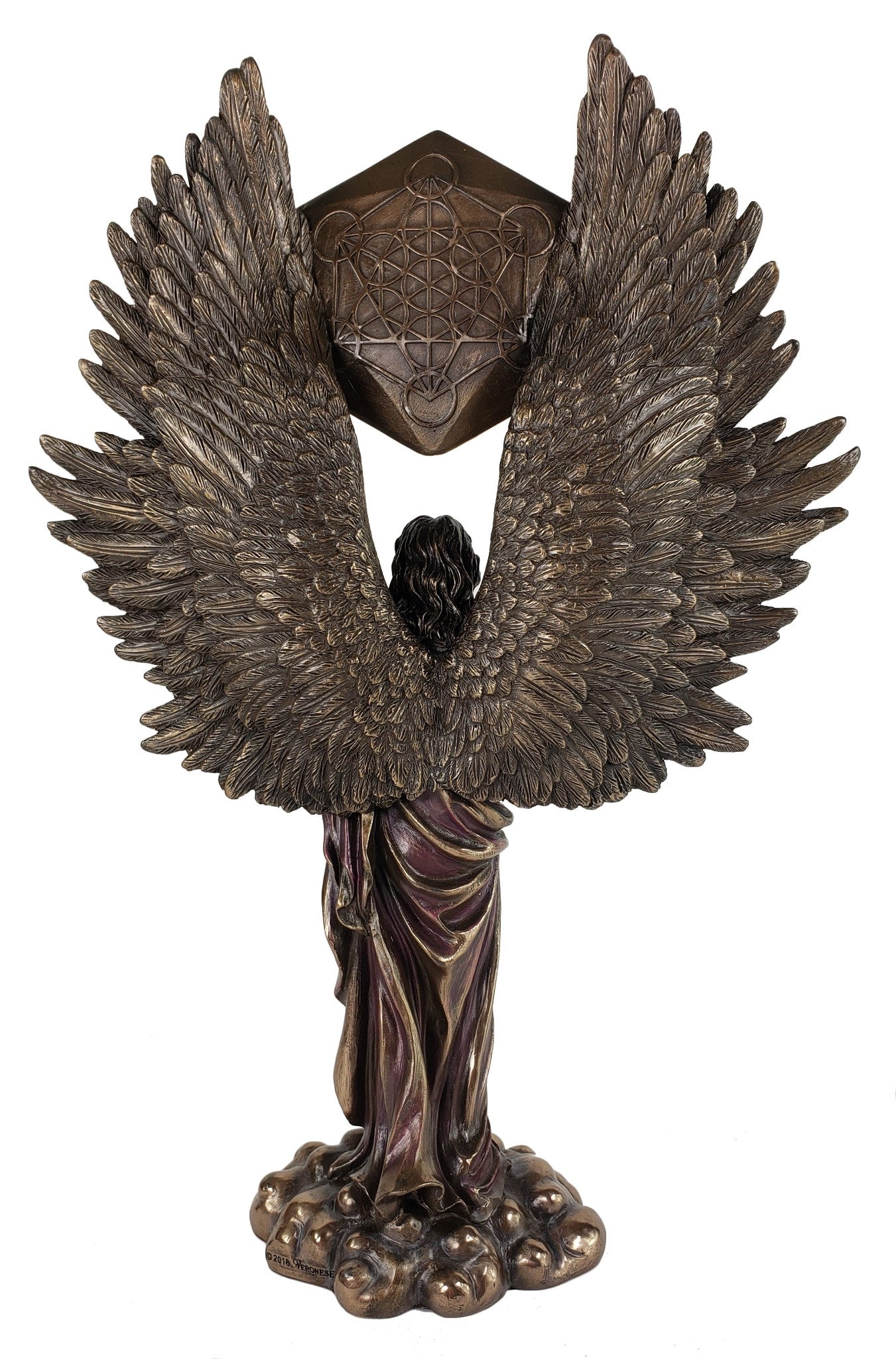 13 1/2" Metatron w Sacred Geometry Cube ARCHANGEL Bronze Color Angel Statue