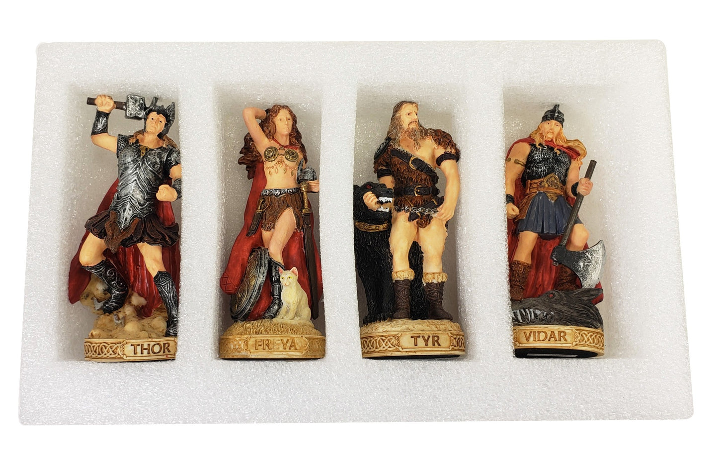 12 Pc 3.5" Norse Gods Mythology Figurine Set Odin Thor Loki Freya Heimdall More