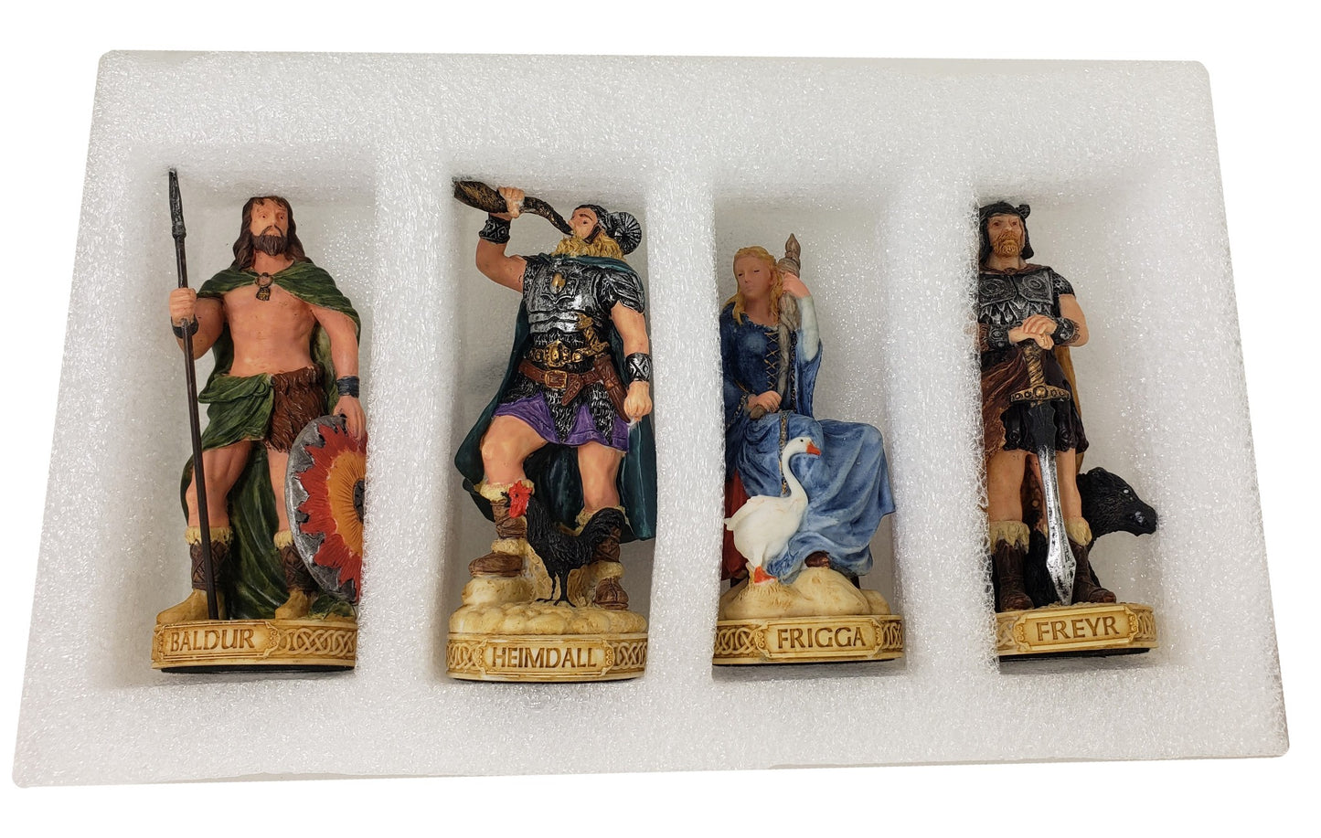 12 Pc 3.5" Norse Gods Mythology Figurine Set Odin Thor Loki Freya Heimdall More