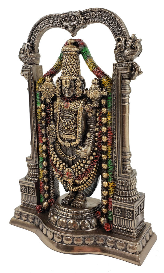 8 3/4 inch Venkateswara Lord Balaji Hindu God Statue Antique Bronze Finish