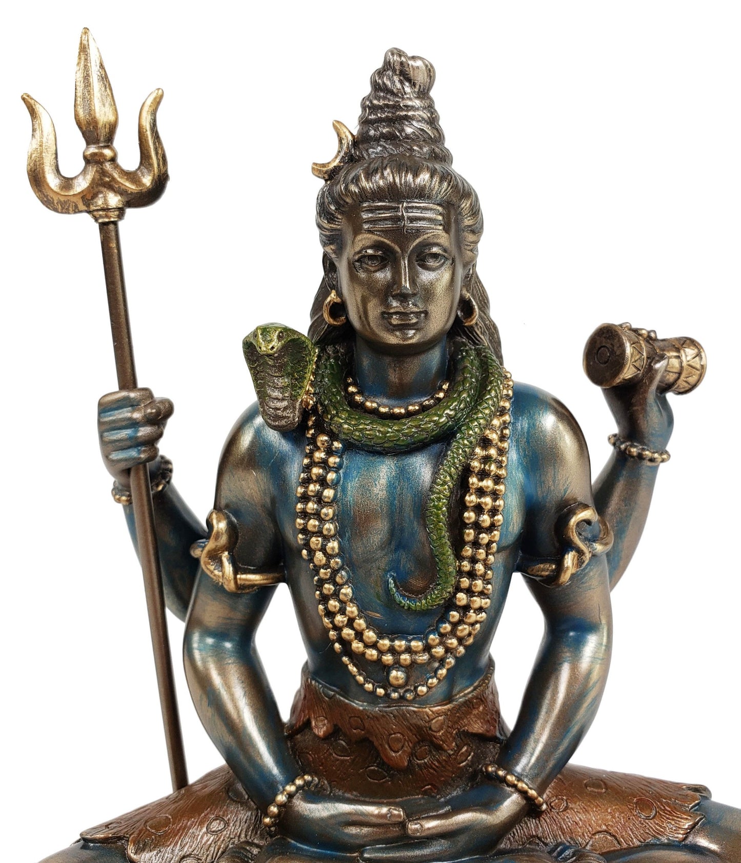 6 Inch Lord Shiva Sitting in Lotus Pose Hindu God Antique Bronze Finish Statue