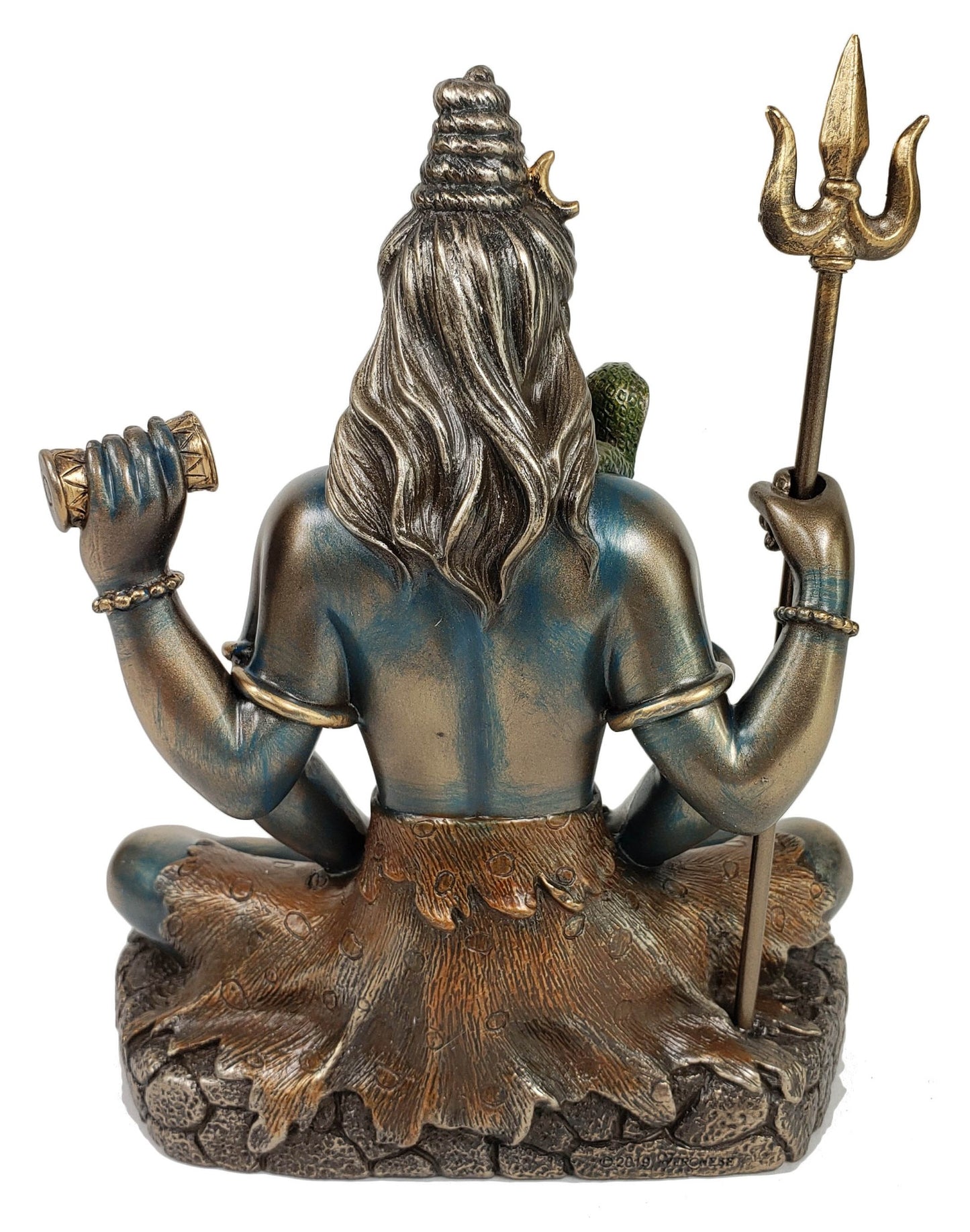 6 Inch Lord Shiva Sitting in Lotus Pose Hindu God Antique Bronze Finish Statue