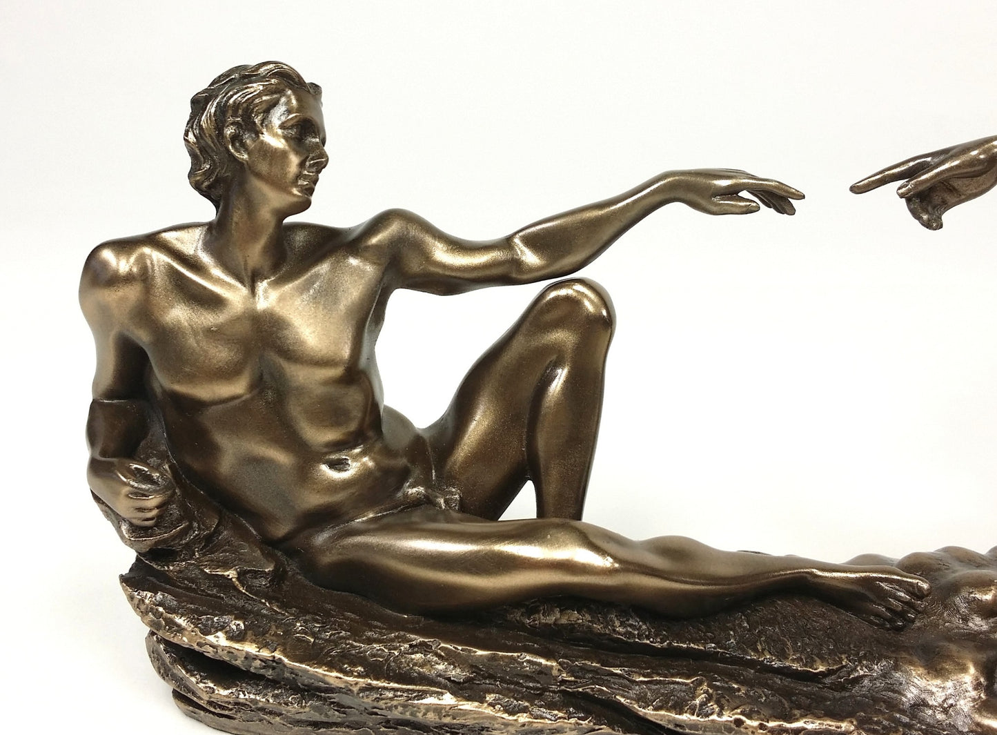 10 1/4" Creation of Adam God Genesis Statue Sculpture Antique Bronze Finish