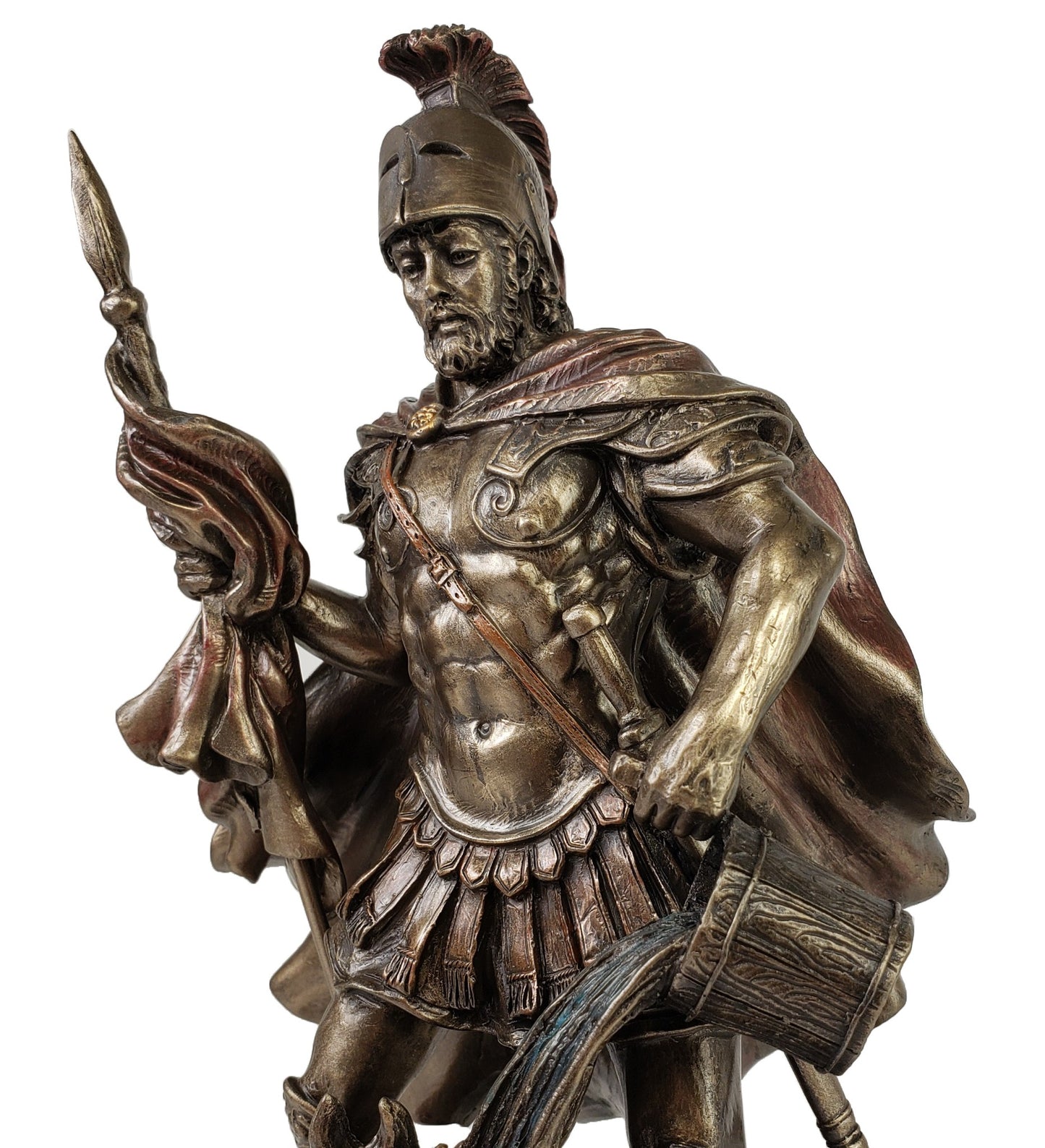 9" Saint Florian Patron of Firefighter Fireman Bronze Color Religious Statue