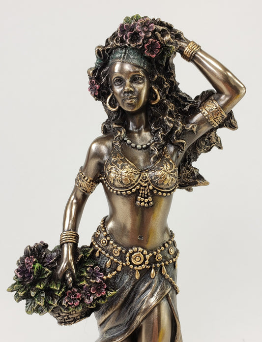 8 1/2" ORISHA AJA Santeria Goddess Forest and Herbs African Statue Bronze Color