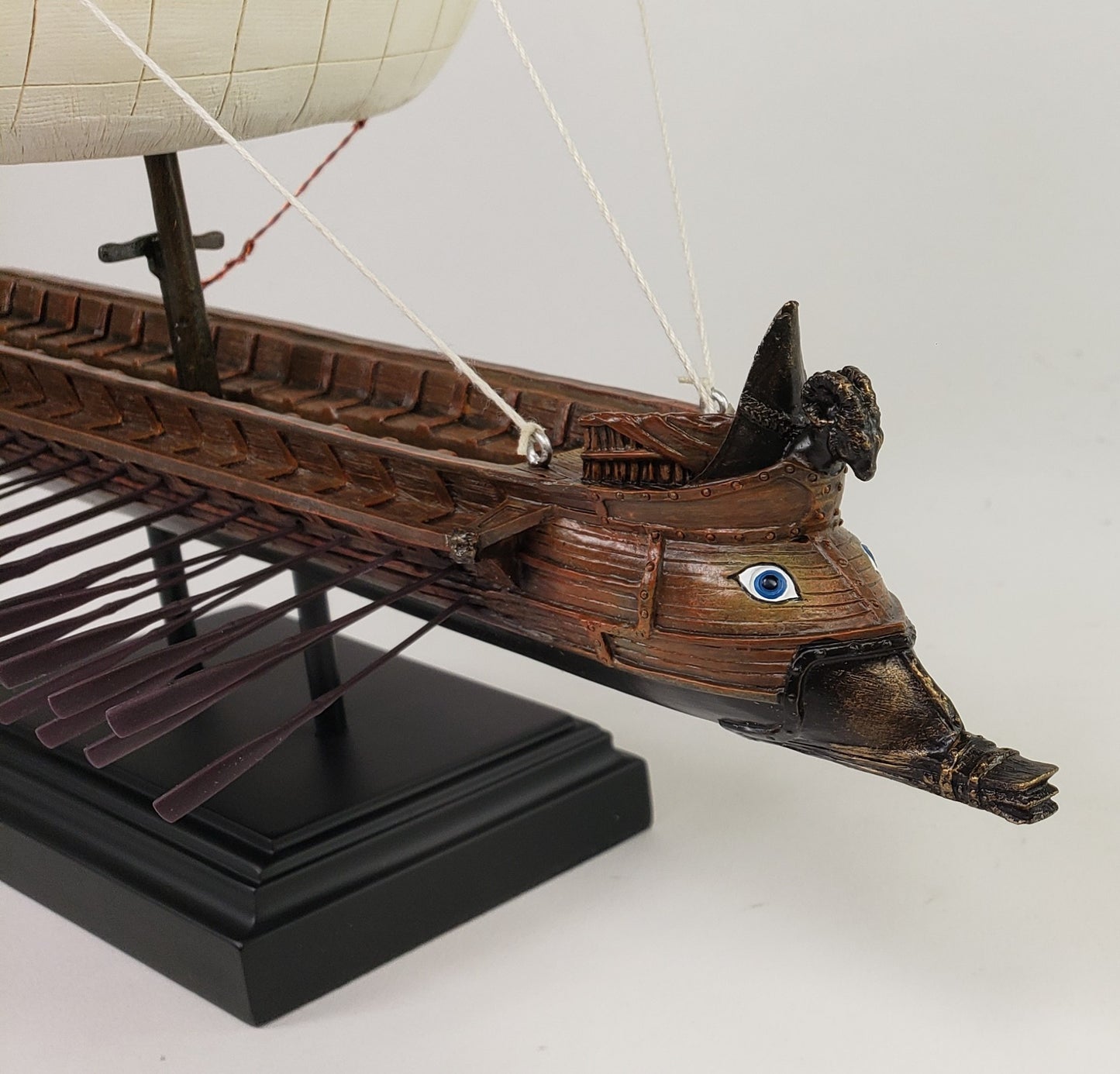 14" Greek Triremes Row Ship with Kraken Sail Nautical Decor