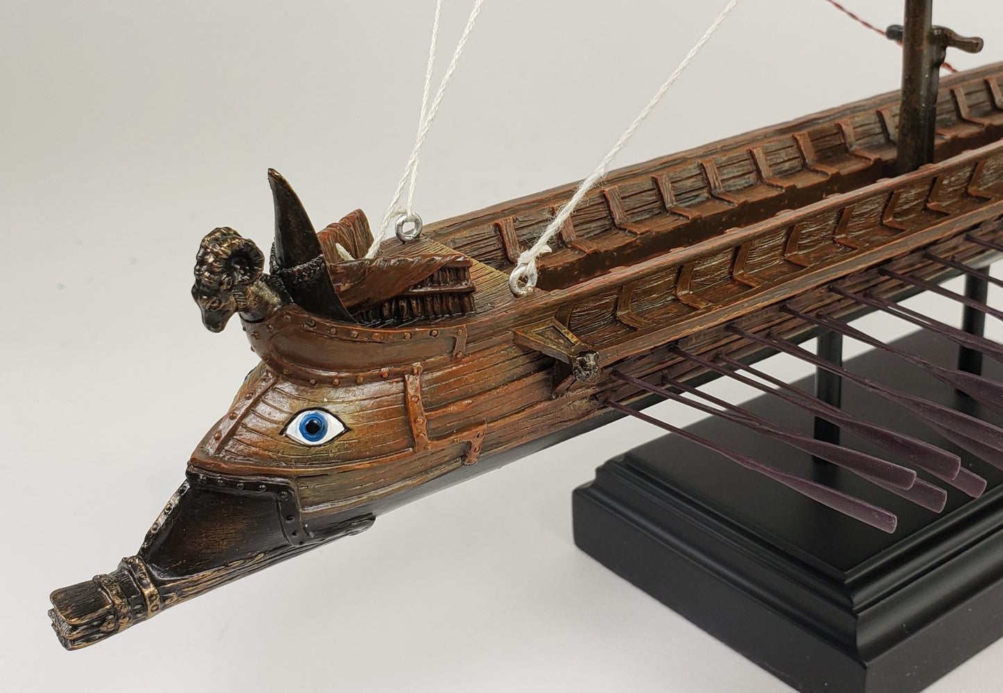 14" Greek Triremes Row Ship with Kraken Sail Nautical Decor