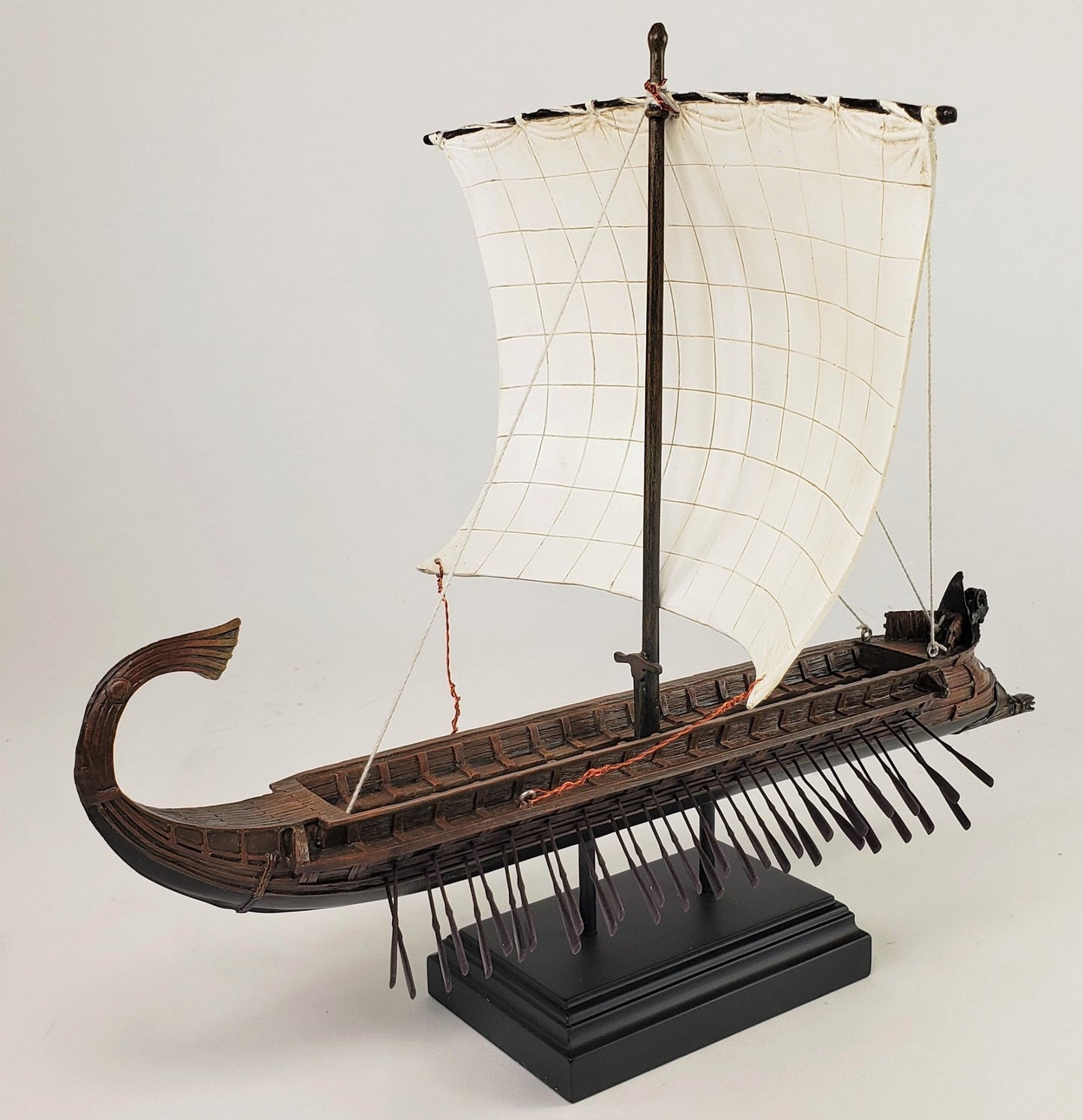 14" Greek Triremes Row Ship with Kraken Sail Nautical Decor