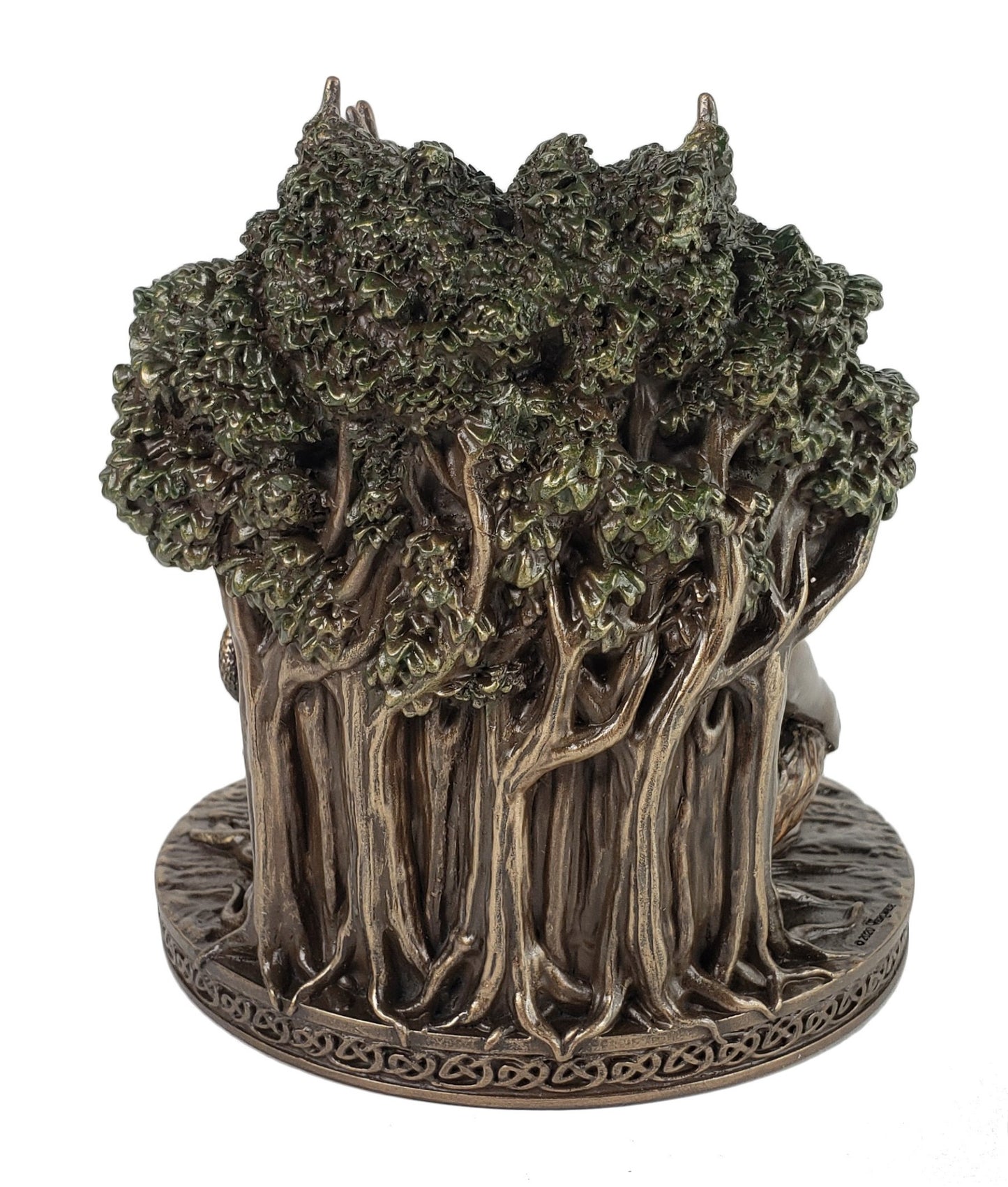 5" Cernunnos Celtic Antlered Horned God Votive Candle Holder Statue Bronze Color