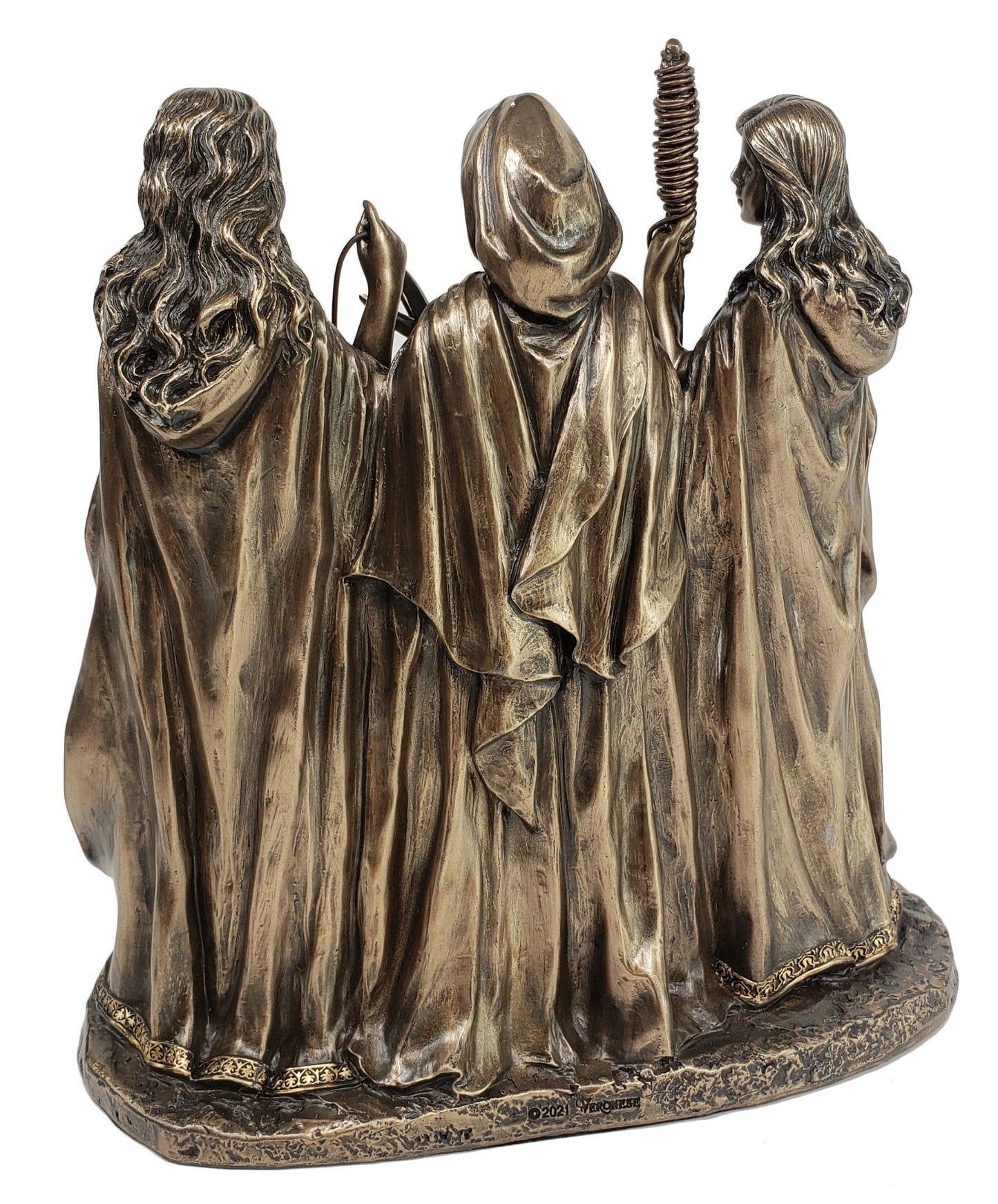 7" 3 Sisters of Fate Greek Mythology Bronze Color Statue Clotho Atropos Lachesis