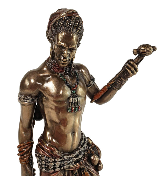 8 1/2" ORISHA Eshu Santeria Yoruba Trickster God African Statue Bronze Color