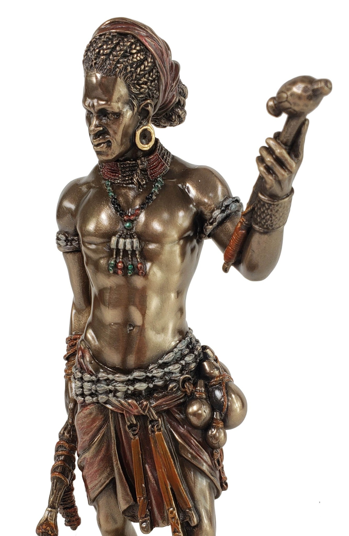 8 1/2" ORISHA Eshu Santeria Yoruba Trickster God African Statue Bronze Color