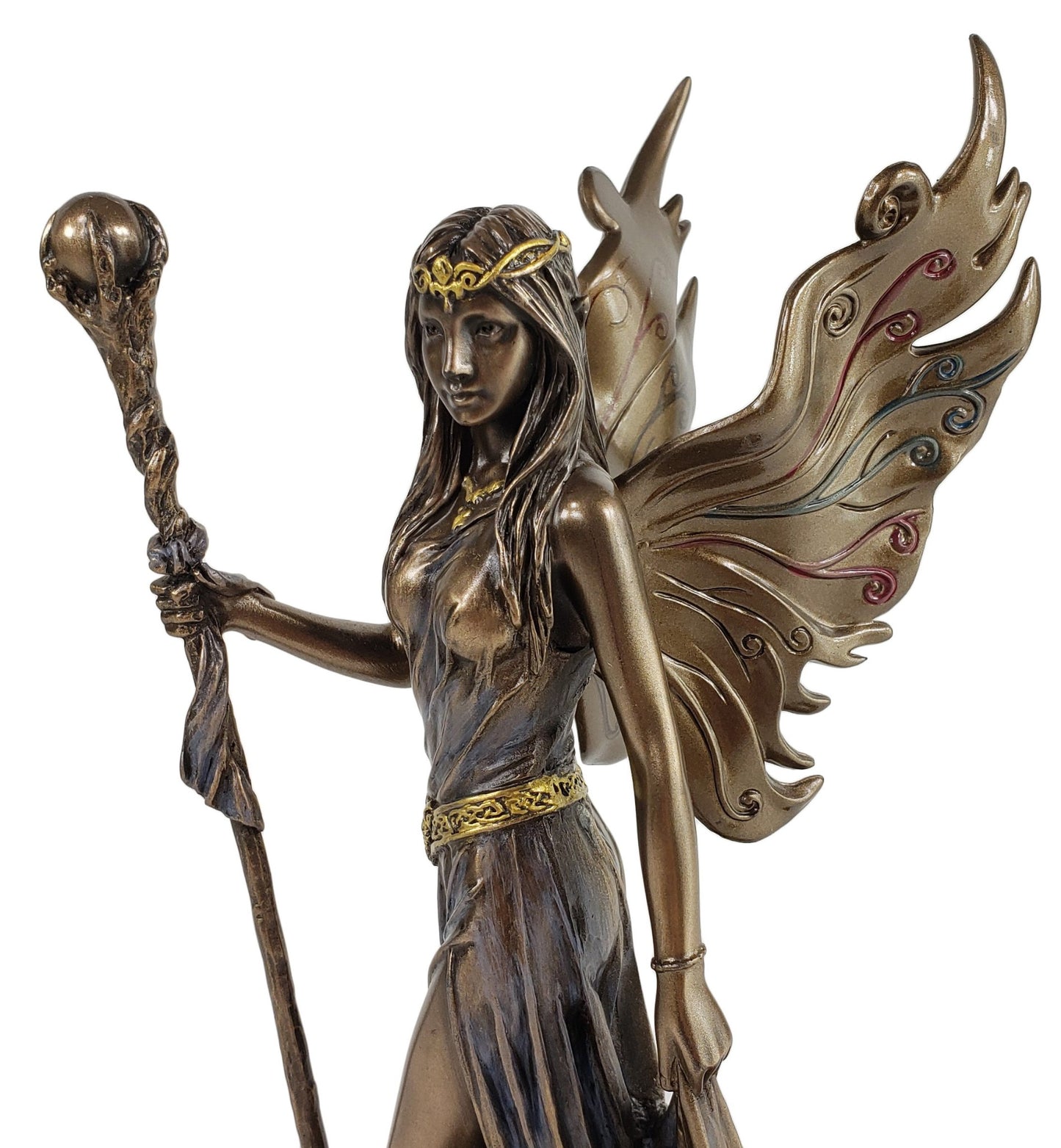 8.75" Aine Celtic Fairy Goddess of Love Walking on Water Bronze Finish Statue