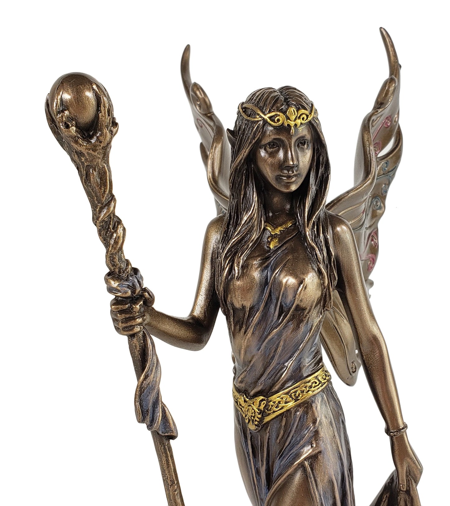 8.75" Aine Celtic Fairy Goddess of Love Walking on Water Bronze Finish Statue