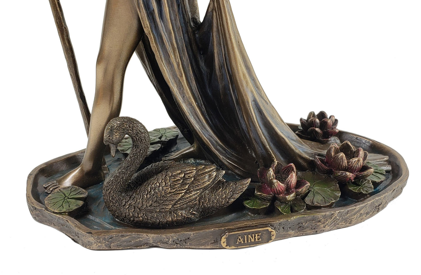 8.75" Aine Celtic Fairy Goddess of Love Walking on Water Bronze Finish Statue