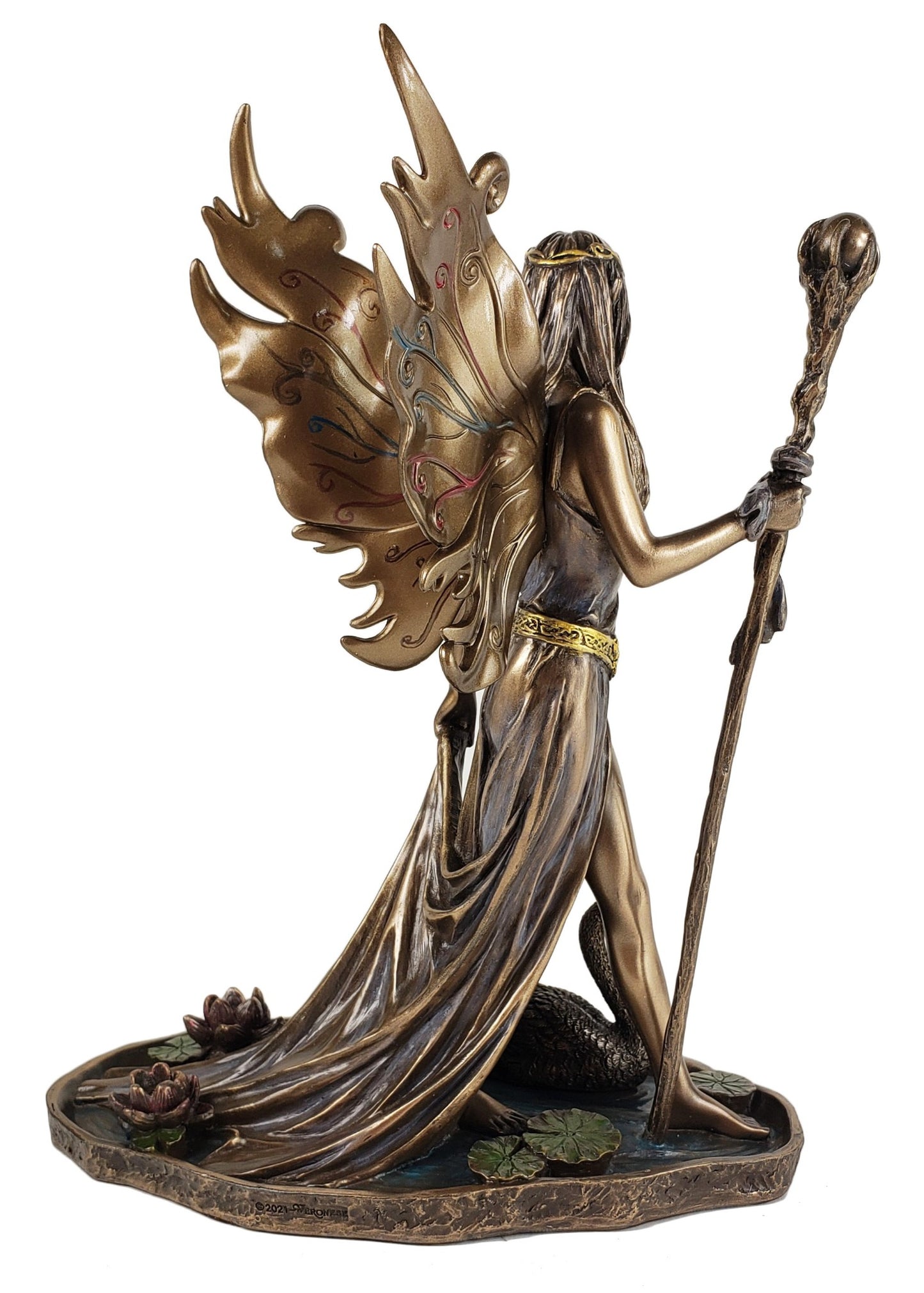 8.75" Aine Celtic Fairy Goddess of Love Walking on Water Bronze Finish Statue
