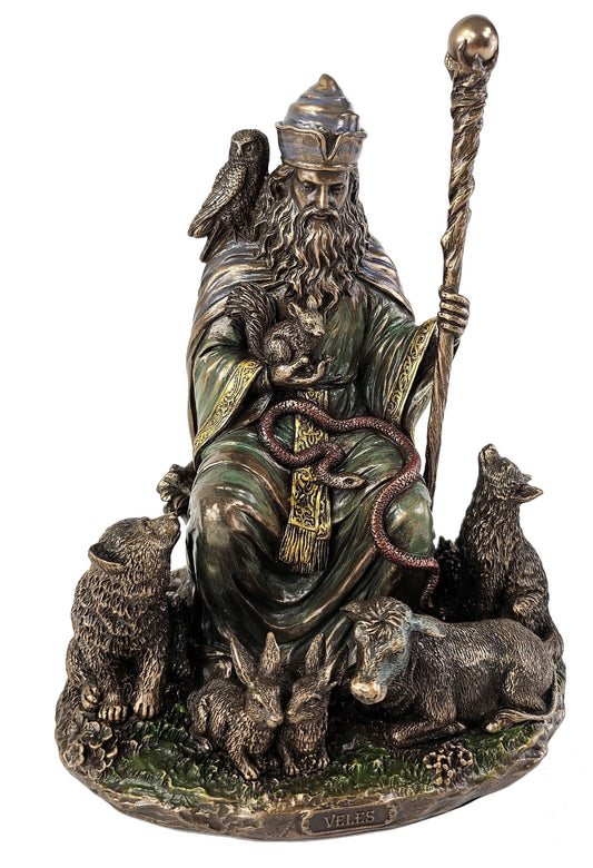 8" Veles Slavic Mythology God Earth and Livestock Bronze Color Statue