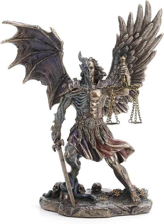 10" Judgement of The Nephilim With Justice Scale Bronze Color Statue