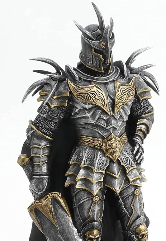 10" Veronese Design Medieval Siver Armored Litch King Statue Figure Giant Sword