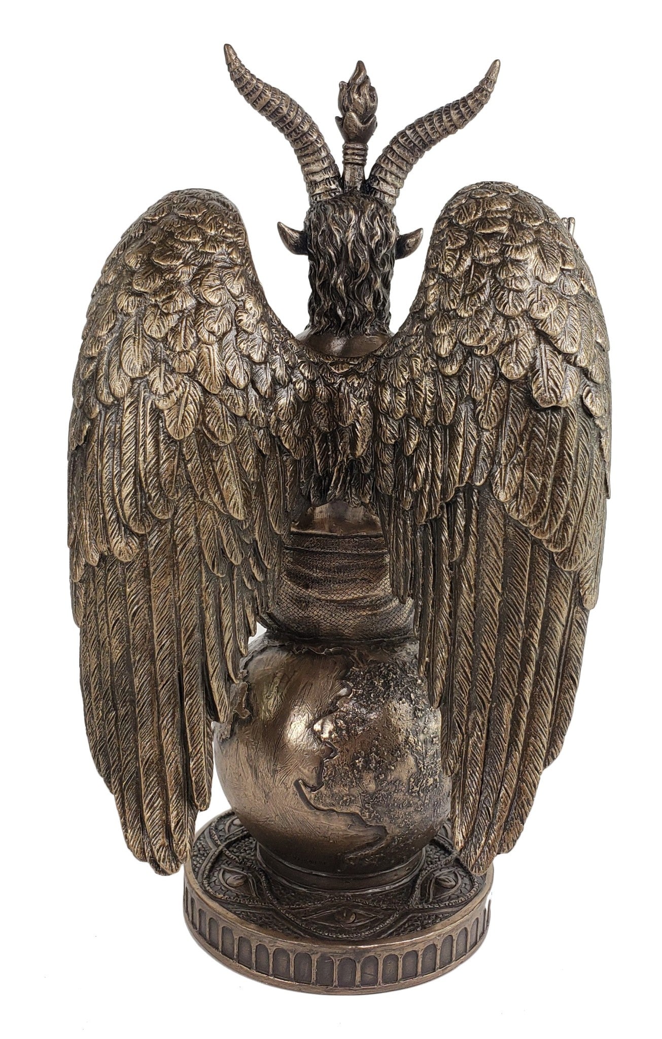 10" Baphomet on Pedestal Goat Statue Bronze Color Statue