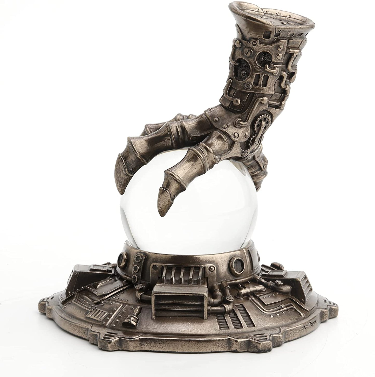 6.5" Steampunk Dragon Claw Holding Crystal Ball Bronze Color Statue