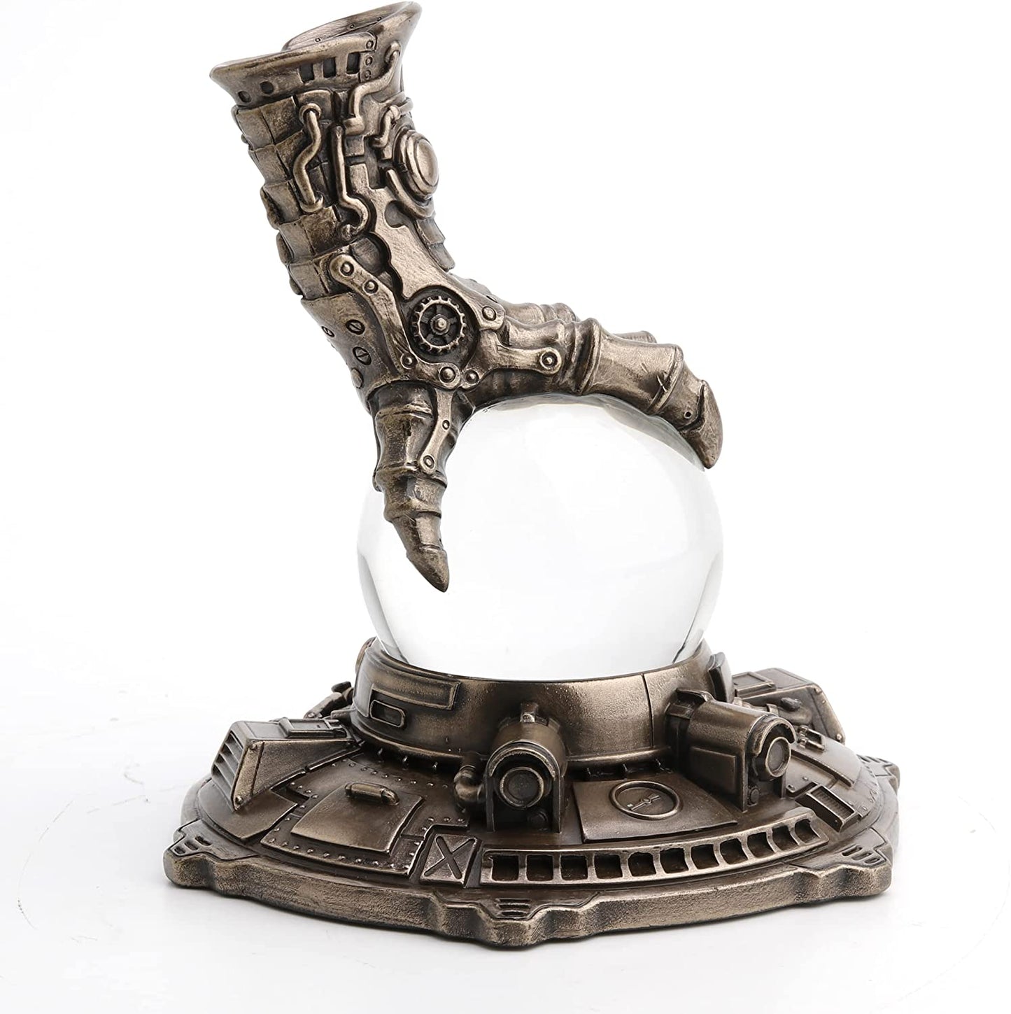 6.5" Steampunk Dragon Claw Holding Crystal Ball Bronze Color Statue