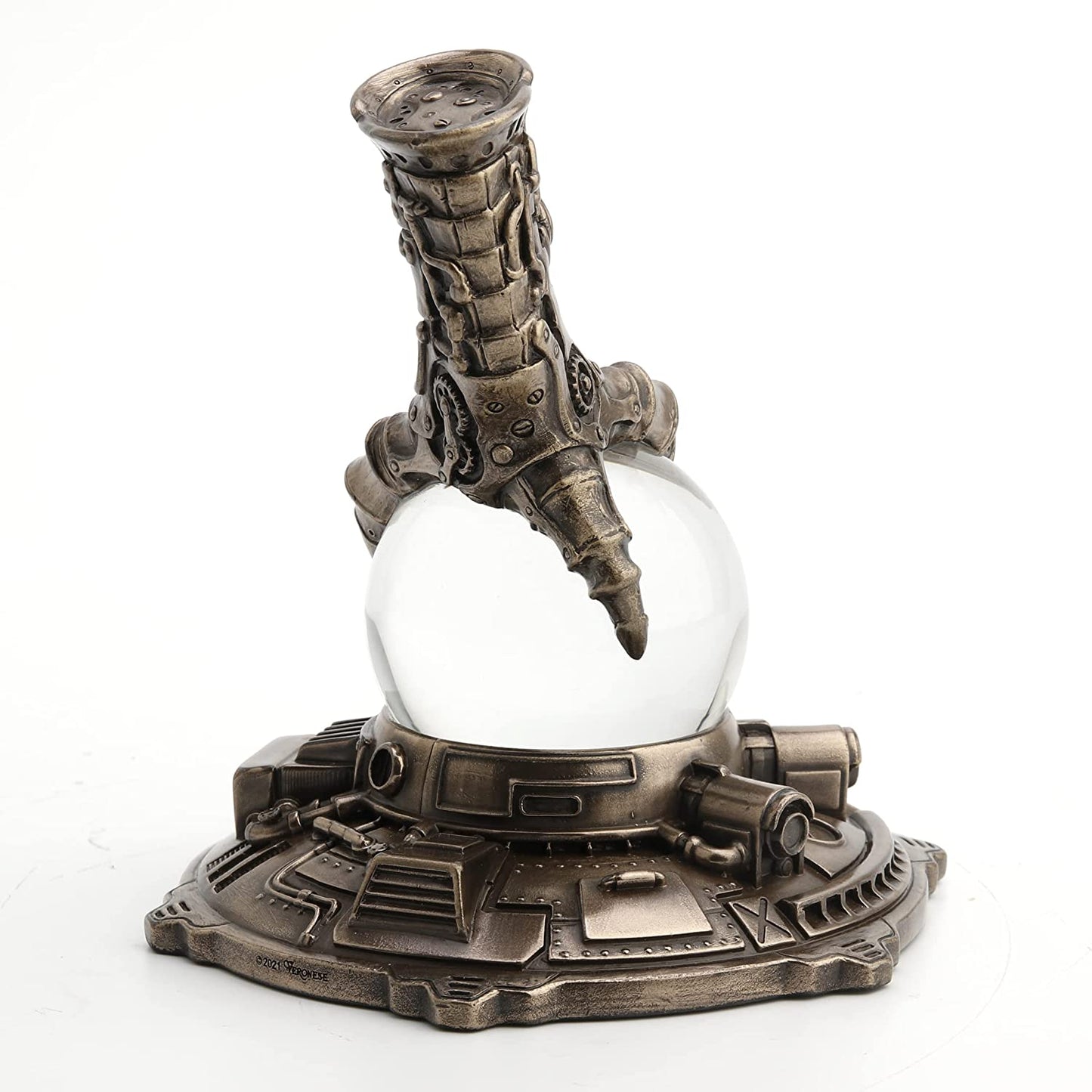 6.5" Steampunk Dragon Claw Holding Crystal Ball Bronze Color Statue