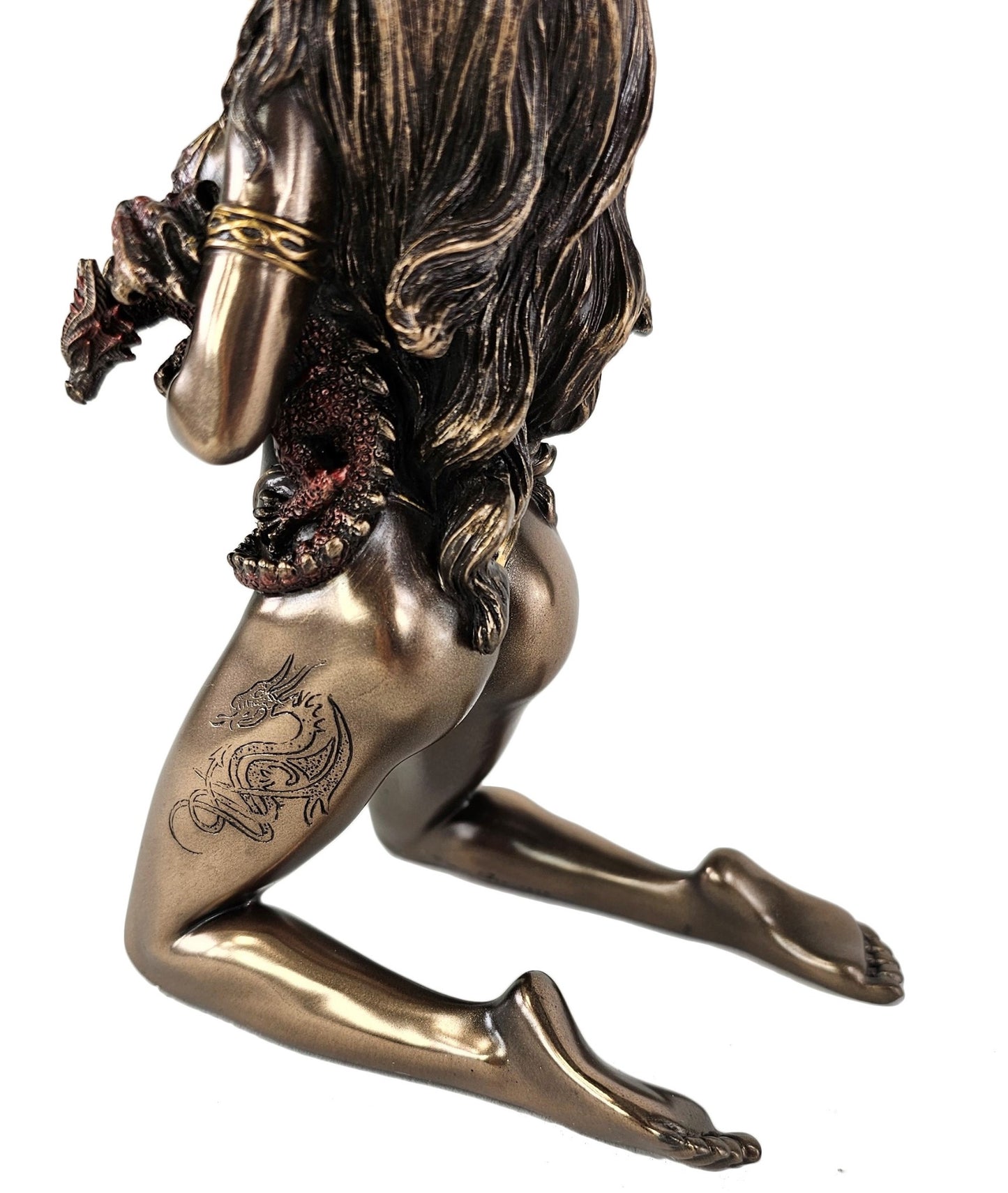 7" Mother of Dragons Semi Nude Sexy Female Lady Statue Bronze Color