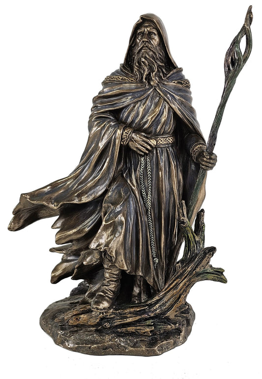 11" Merlin The Magician by Monte Moore Statue Antique Bronze Color